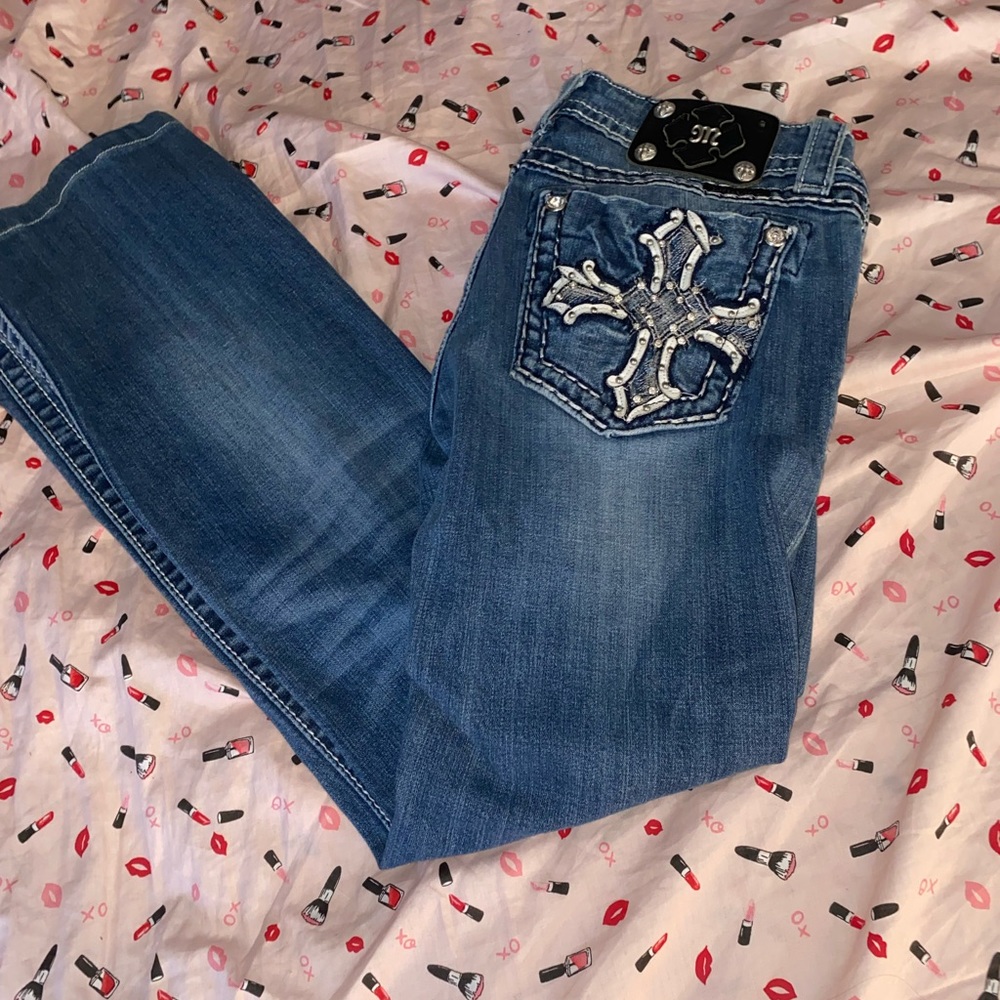Miss Me Jeans with Cross and rhinestones